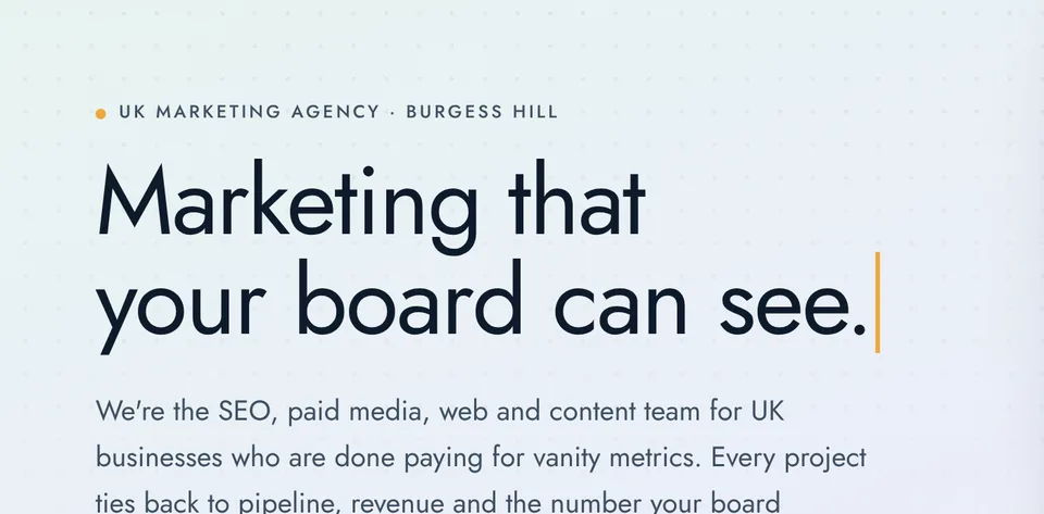 Ascend Group homepage: Marketing that your board can see