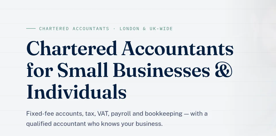 PnL Accountants homepage: Chartered Accountants for Small Businesses and Individuals